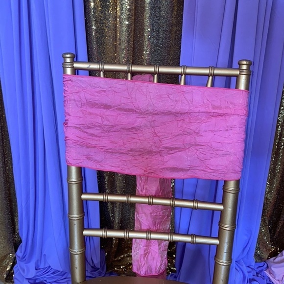 CHAIR TIES - 100 PINK Crush Iridescent 2 Sided Ties - Picture 2 of 10